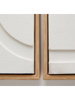 BAND ensemble de deux tableaux modernes sur toile gaufrée blanche