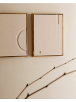 BAND set of two modern paintings on white embossed canvas