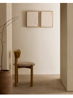 BAND set of two modern paintings on white embossed canvas