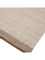 ELLIN 160x230 cm beigefarbener Wollteppich mit Fischgrätmuster