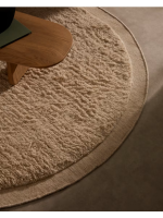 IGOR Ø 200 cm double weave white wool carpet