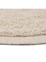 IGOR Ø 200 cm double weave white wool carpet