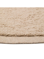 ASAL Ø 200 cm doppelgewebter beige Wollteppich