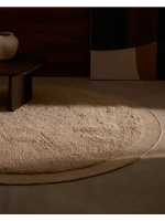 ASAL Ø 200 cm double weave beige wool carpet