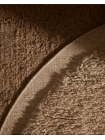 ASAL Ø 200 cm doppelgewebter beige Wollteppich
