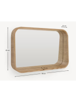 DOREA 60x90 cm mirror with shelf in ash MDF with natural finish