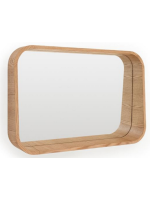 DOREA 60x90 cm mirror with shelf in ash MDF with natural finish