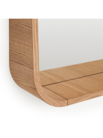 DOREA 60x90 cm mirror with shelf in ash MDF with natural finish