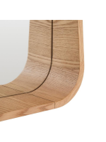 DOREA 60x90 cm mirror with shelf in ash MDF with natural finish