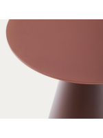 ALEGRA Couchtisch Ø 50 cm Platte aus gehärtetem Glas und aus satiniertem terrakottafarben lackiertem Metall