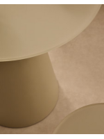 ROME petite table Ø 50 cm plateau en verre trempé et structure en métal couleur gris clair satinée