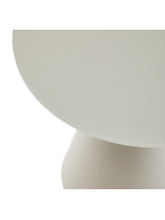 ROME coffee table Ø 50 cm tempered glass top and satin light grey colored painted metal