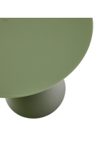 NERIADA petite table Ø 50 cm plateau en verre trempé et structure en métal couleur vert satinée
