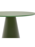 NERIADA petite table Ø 50 cm plateau en verre trempé et structure en métal couleur vert satinée