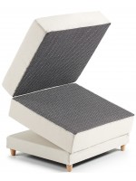 CLOP pouf letto 70x60 aperto letto 70x180 in tessuto sfoderabile