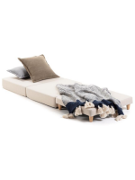 CLOP pouf letto 70x60 aperto letto 70x180 in tessuto sfoderabile