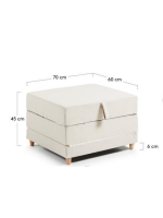 CLOP lit Ottoman 70 x 60 ouvert 70 x 180 avec tissu déhoussable