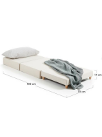 CLOP pouf letto 70x60 aperto letto 70x180 in tessuto sfoderabile