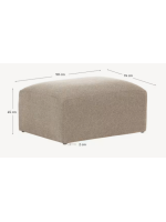 AIDA 90x70 Puf de chenilla resistente a las manchas diseño para el hogar