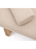 GAIA Chaise longue bed in solid ash and chenille cushions included