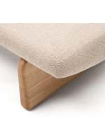 GAIA Chaise longue bed in solid ash and chenille cushions included