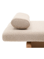 GAIA Chaise longue cama en fresno macizo y cojines de chenilla incluidos