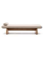 GAIA Chaise longue cama en fresno macizo y cojines de chenilla incluidos