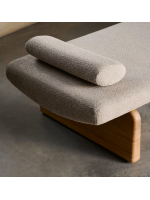 GAIA Chaise longue bed in solid ash and chenille cushions included