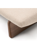 NOELLE Chaise longue cama en fresno macizo con acabado nogal y cojines de chenilla incluidos
