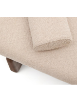 NOELLE Chaise longue cama en fresno macizo con acabado nogal y cojines de chenilla incluidos