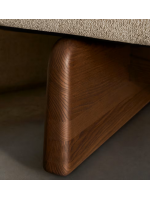 NOELLE chaise longue lettino in massello di frassino finitura noce e cuscini in ciniglia inclusi