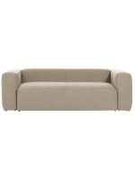 DESMOND divano 3 posti 240 cm in ciniglia beige antimacchia