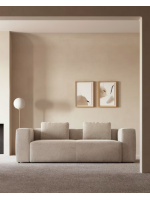 DESMOND 3 seater sofa 240 cm in in stain resistant beige chenille