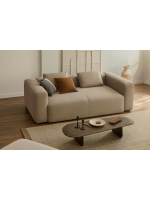 DESMOND 3 seater sofa 240 cm in in stain resistant beige chenille