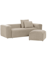 DESMOND 2 Sitzer Sofa 210 cm aus schmutzabweisendem beigem Chenille