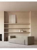 DESMOND Sofá 2 plazas 210 cm en chenilla beige antimanchas
