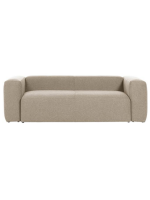 DESMOND Sofá 2 plazas 210 cm en chenilla beige antimanchas