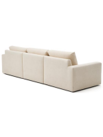 CONFIDENC Sofá de 4 plazas desenfundable 310 cm con chaise longue en chenilla color crudo