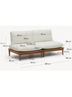 BACKINGHAM poltrone modulari in legno di teak per esterno giardino terrazzo