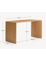GENIAL Mesa de escritorio chapada en roble de 140x60 cm