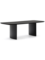 MIDA Table de 200 ou 240 cm en MDF plaqué avec finition noire
