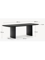 MIDA Mesa de 200 o 240 cm en MDF enchapado con acabado negro