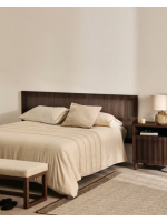 MESCO testata letto matrimoniale in legno massello di frassino finitura noce per letto rete 180 cm