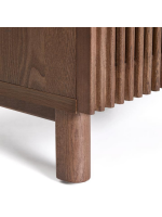 MESCO solid wood and ash veneer bedside table with walnut finish