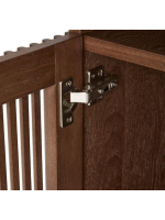 MESCO solid wood and ash veneer bedside table with walnut finish