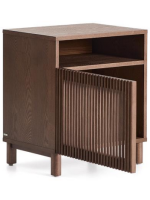 MESCO solid wood and ash veneer bedside table with walnut finish