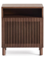 MESCO solid wood and ash veneer bedside table with walnut finish