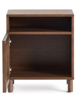 MESCO solid wood and ash veneer bedside table with walnut finish