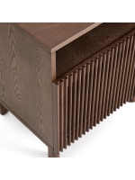 MESCO solid wood and ash veneer bedside table with walnut finish