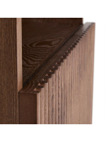 MESCO solid wood and ash veneer bedside table with walnut finish